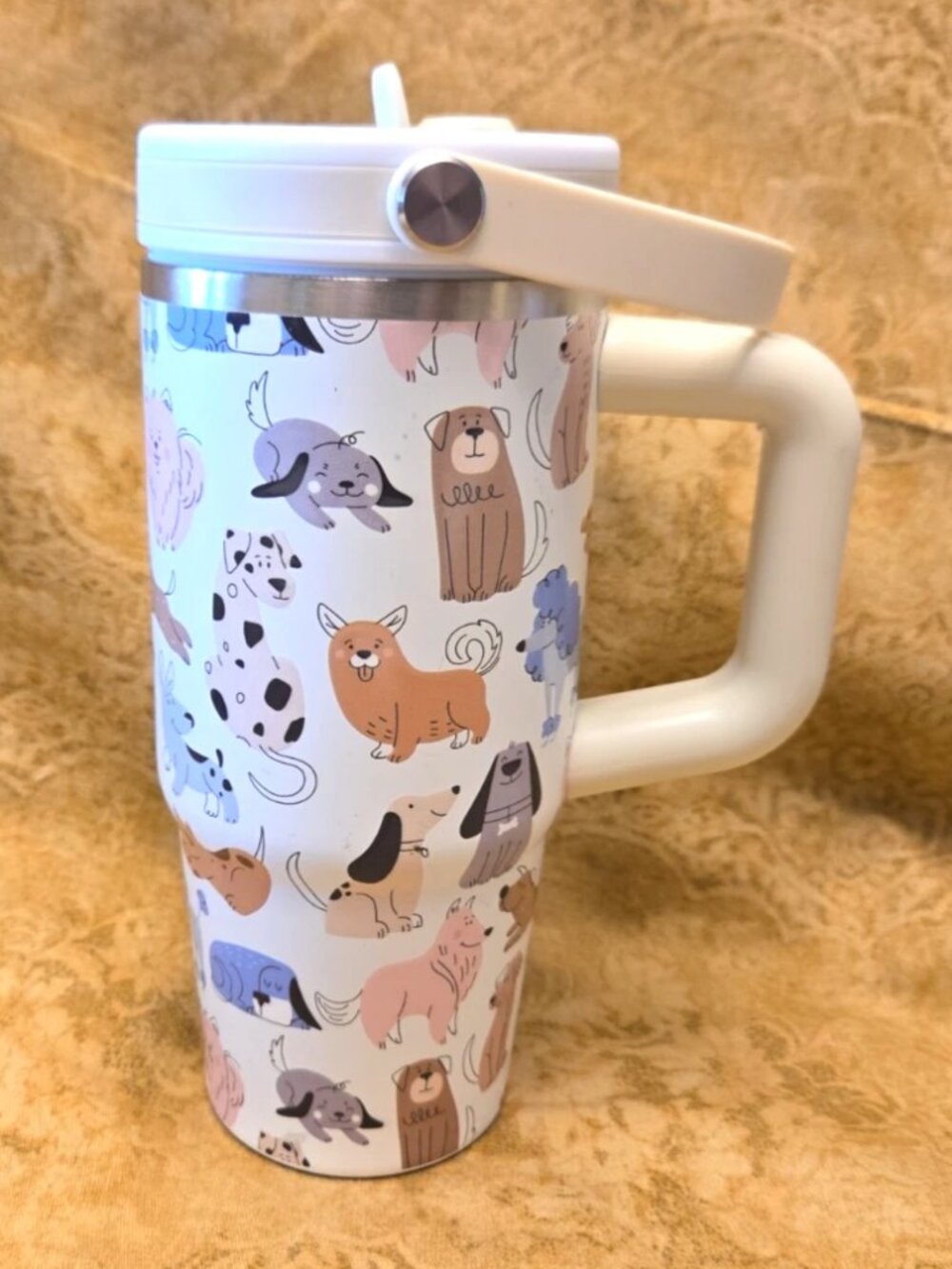 Ashland Dog Lover 20 oz Stainless Steel Insulated Travel Tumbler w/Handle. NEW